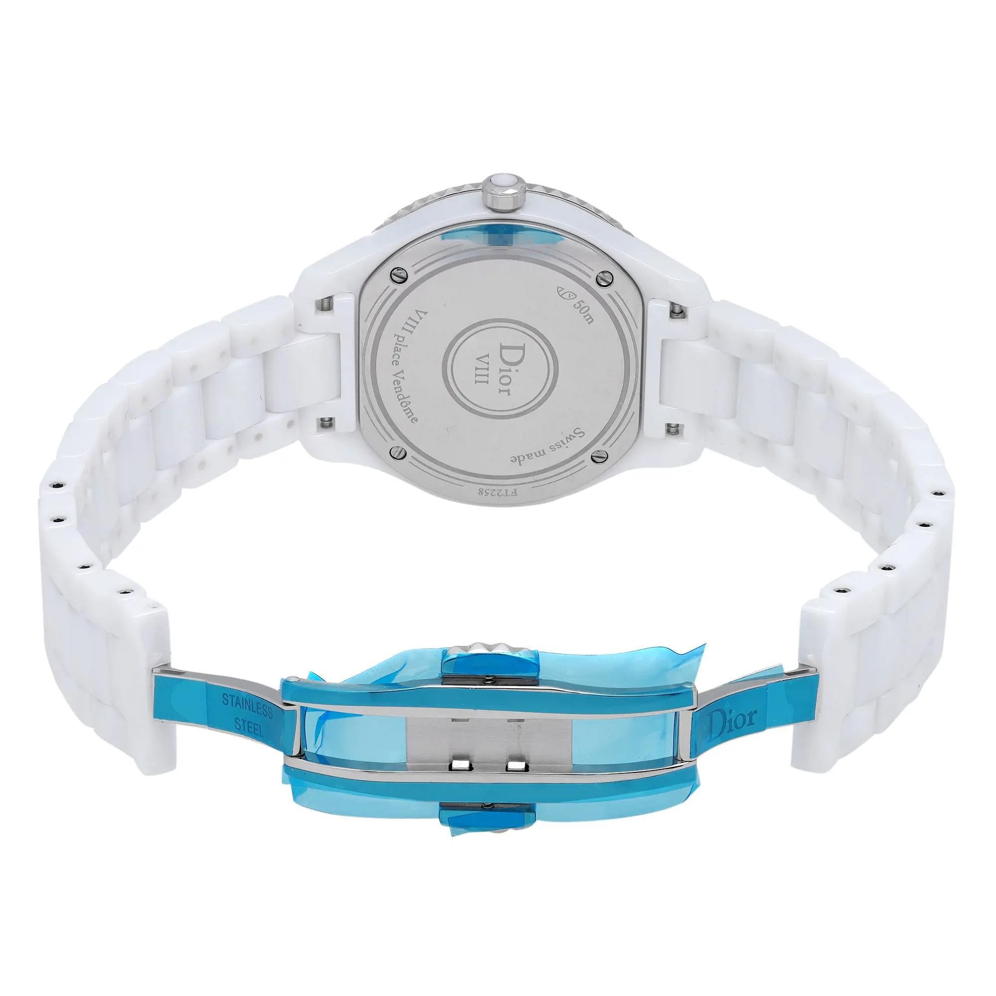 Christian Dior VIII 33mm Ceramic Diamond MOP Dial Ladies Watch CD1231E4C001 For Sale 2