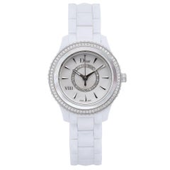 Used Christian Dior VIII 33mm Ceramic Diamond MOP Dial Ladies Watch CD1231E4C001