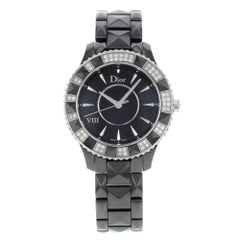 Christian Dior VIII Céramique noire Diamants Montre Femme Quartz CD1241E0C001