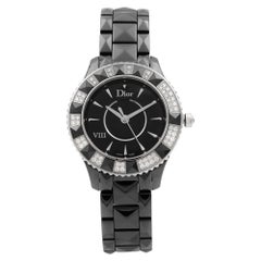 Christian Dior VIII Black Ceramic Steel Diamond Quartz Watch CD1231E1C001 