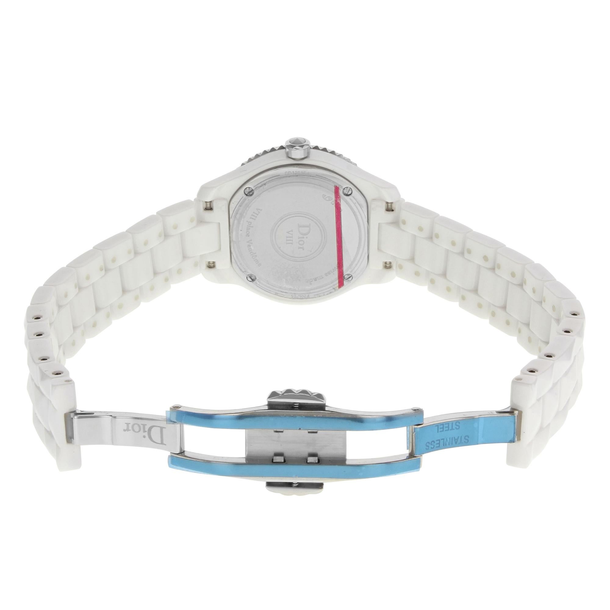 Women's Christian Dior VIII CD1221E4C001 MOP Hi Tech Ceramic Diamond Quartz Ladies Watch