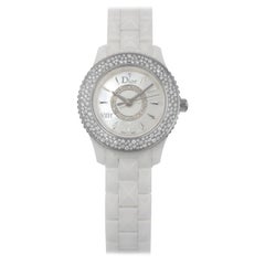 Christian Dior VIII CD1221E4C001 MOP Hi Tech Ceramic Diamond Quartz Ladies Watch