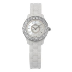Christian Dior VIII CD1221E4C001 MOP Hi Tech Ceramic Diamond Quartz Ladies Watch