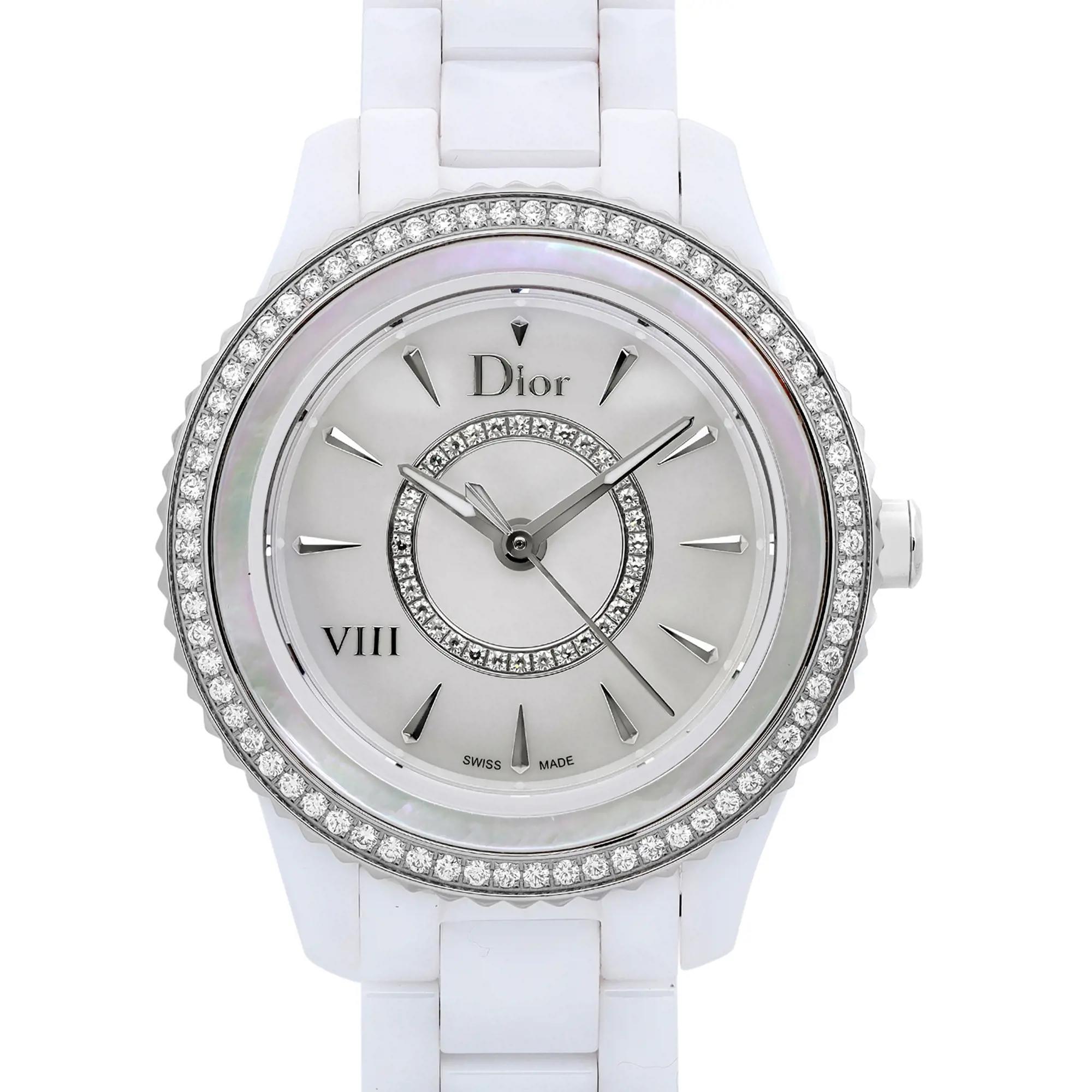 Wrist fit 6.25 Inches. The original box and papers are not included. Comes with a presentation box and an authenticity card. Covered by a 1-year seller's warranty. 

Brand: Dior  Type: Wristwatch  Department: Women  Model Number: CD1231E4C001 