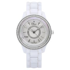 Christian Dior VIII Ceramic Diamond Bezel MOP Dial Ladies Watch CD1231E4C001