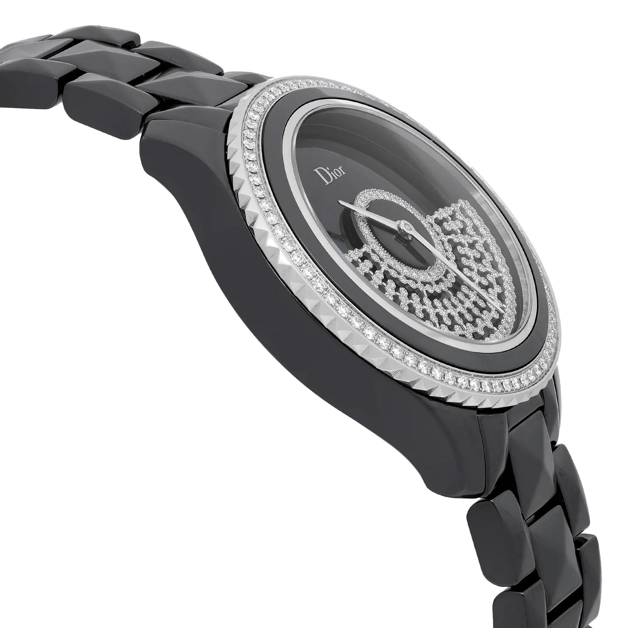 Christian Dior VIII Grand Bal Ceramic Diamond Black Dial Montre CD124BE3C001 Pour femmes en vente