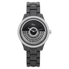 Christian Dior VIII Grand Bal Keramik-Diamant-Schwarze Zifferblattuhr CD124BE3C001