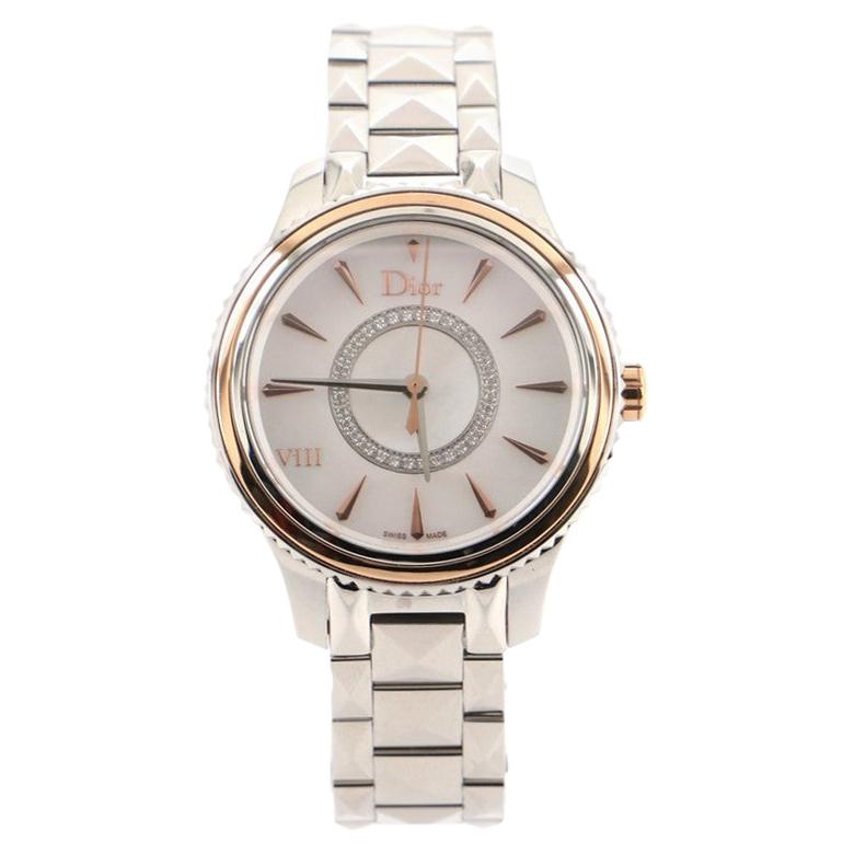 Christian Dior VIII Montaigne Quartz Watch Stainless Steel and Rose Gold