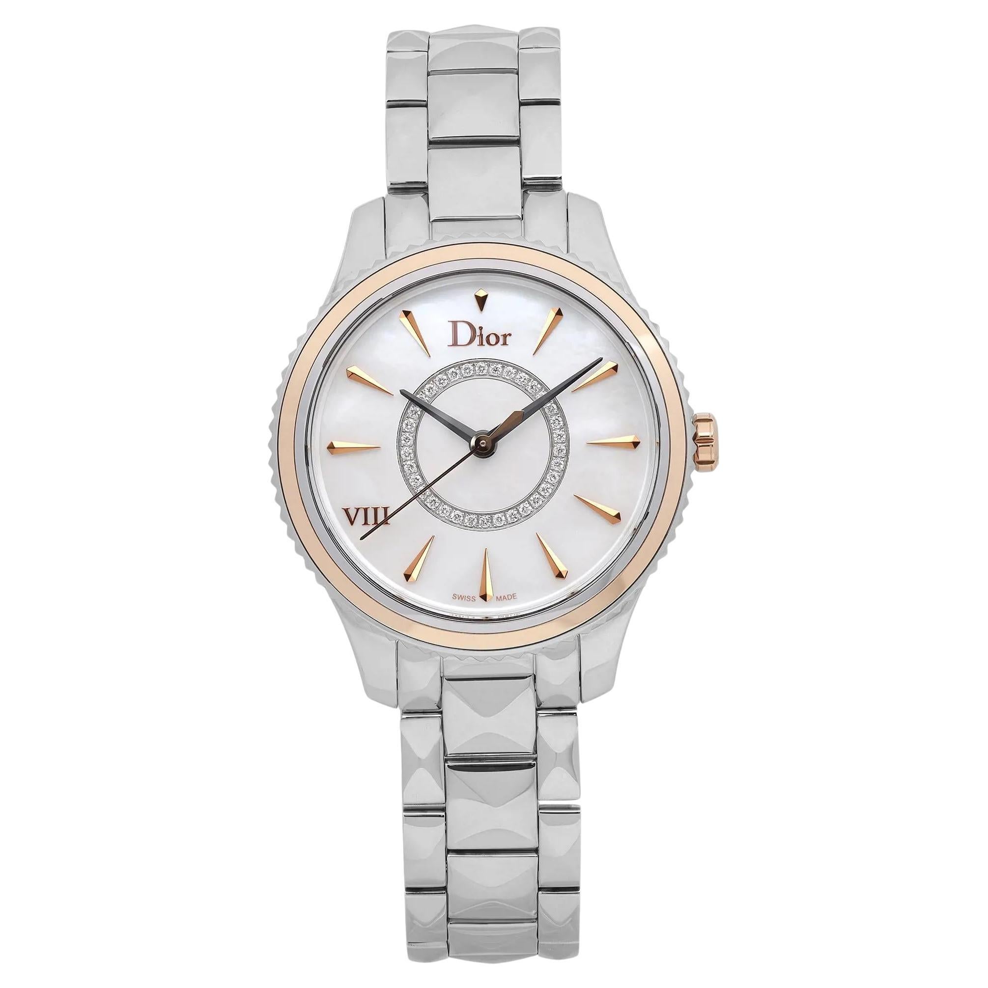 Christian Dior VIII Montaigne Acero Diamante Esfera MOP Señoras CD1521I0M001
