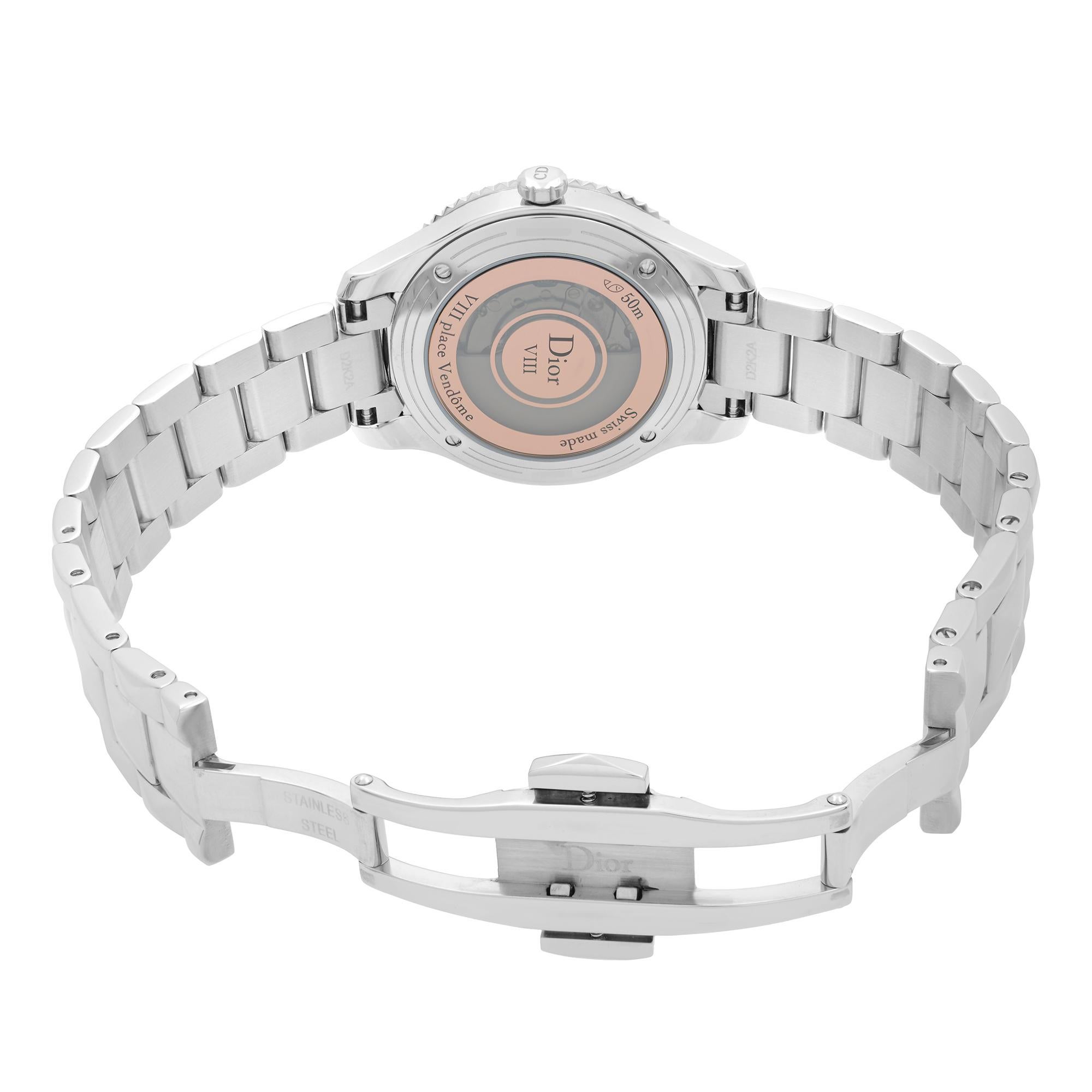 Christian Dior VIII Montaigne Acero Diamante Esfera Rosa Reloj Señora CD152510M002 en venta 2