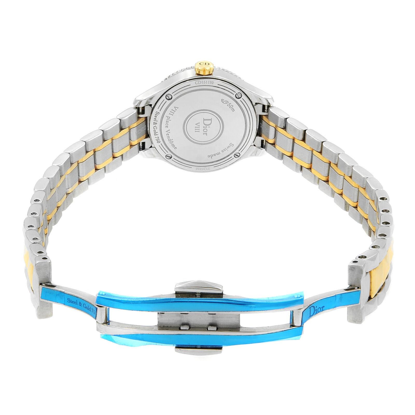 Christian Dior VIII Montaigne Steel Rose Gold Quartz Ladies Watch CD1511I0M001 In Excellent Condition In New York, NY