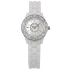 Christian Dior VIII MOP Hi Tech Ceramic Diamond Quartz Ladies Watch CD1221E4C001