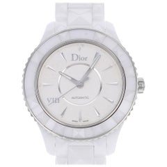 Christian Dior VIII Steel White Ceramic Silver Dial Automatic Watch CD1245E3C001