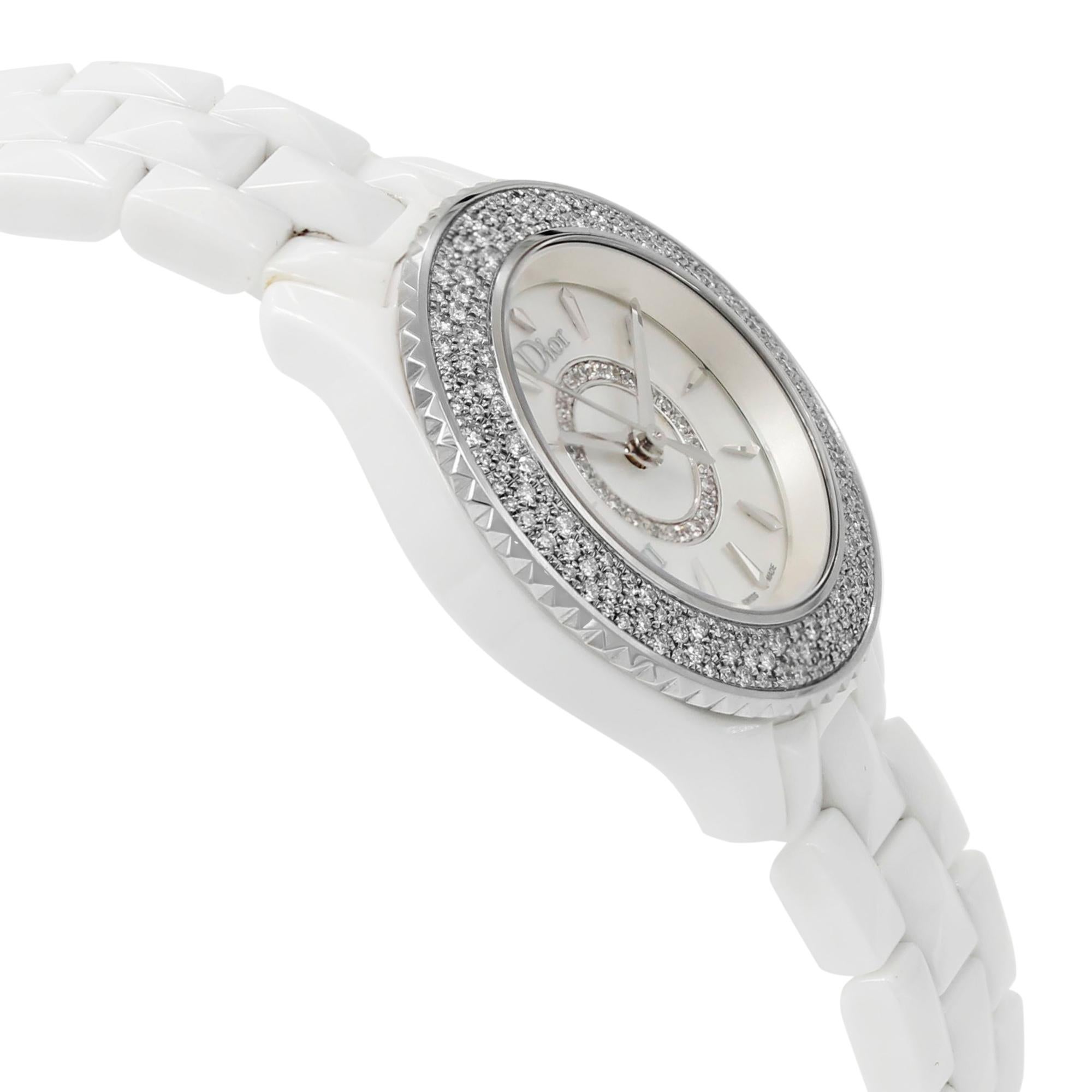 dior ceramic watch with diamonds