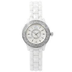 Christian Dior VIII Céramique blanche Diamants Montre Femme Quartz CD1221E4C001