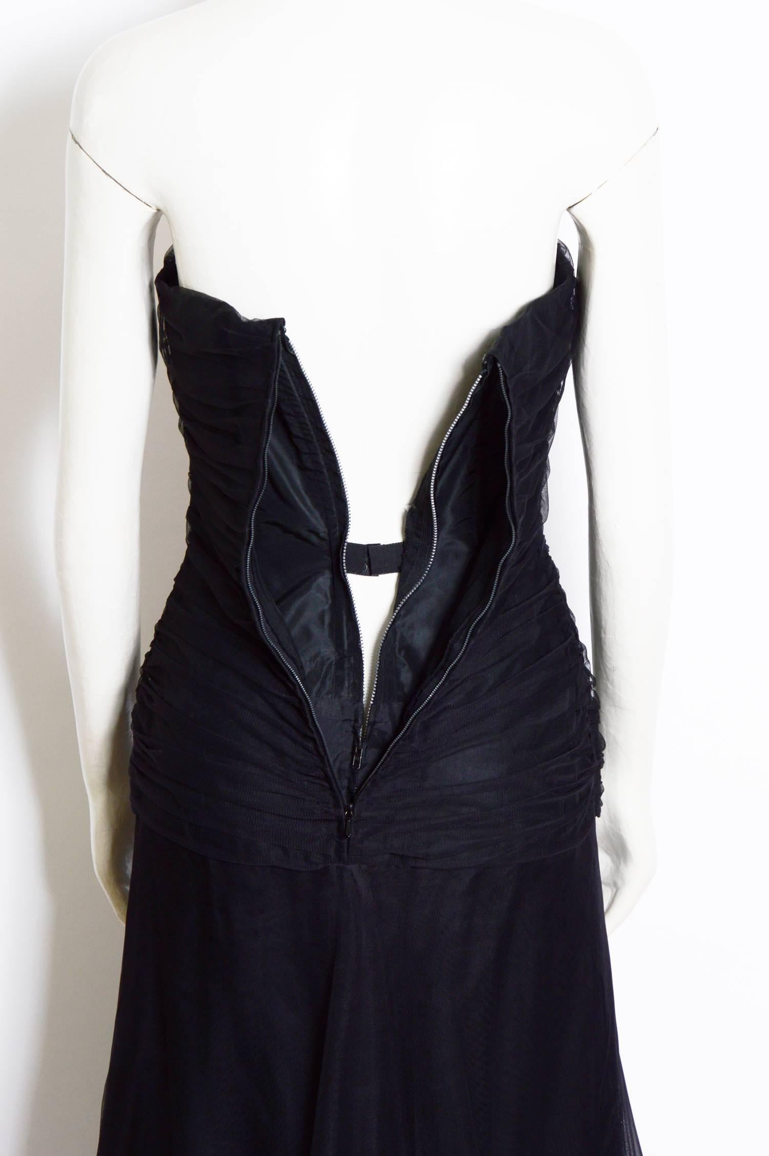 dior black tulle dress