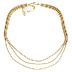 Christian Dior Vintage 1958 GROSSE: collana a girocollo con fili intrecciati dorati a forma di serpente