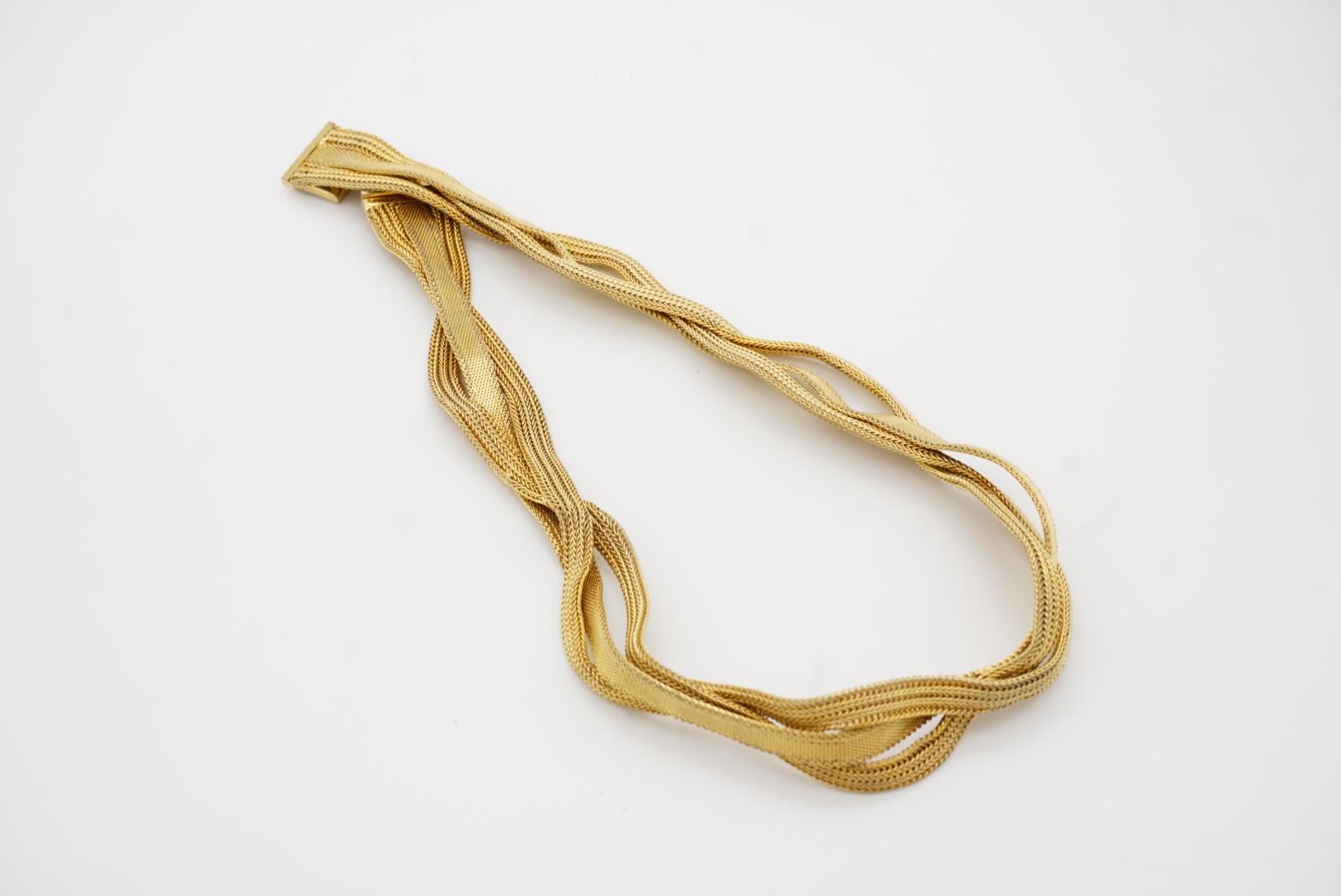 Christian Dior Vintage 1965 Braided Woven Mesh Intertwined Chain Link Necklace 8