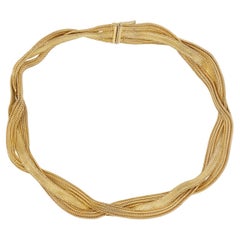 Christian Dior Vintage 1965 Braided Woven Mesh Link Intertwined Chain Necklace
