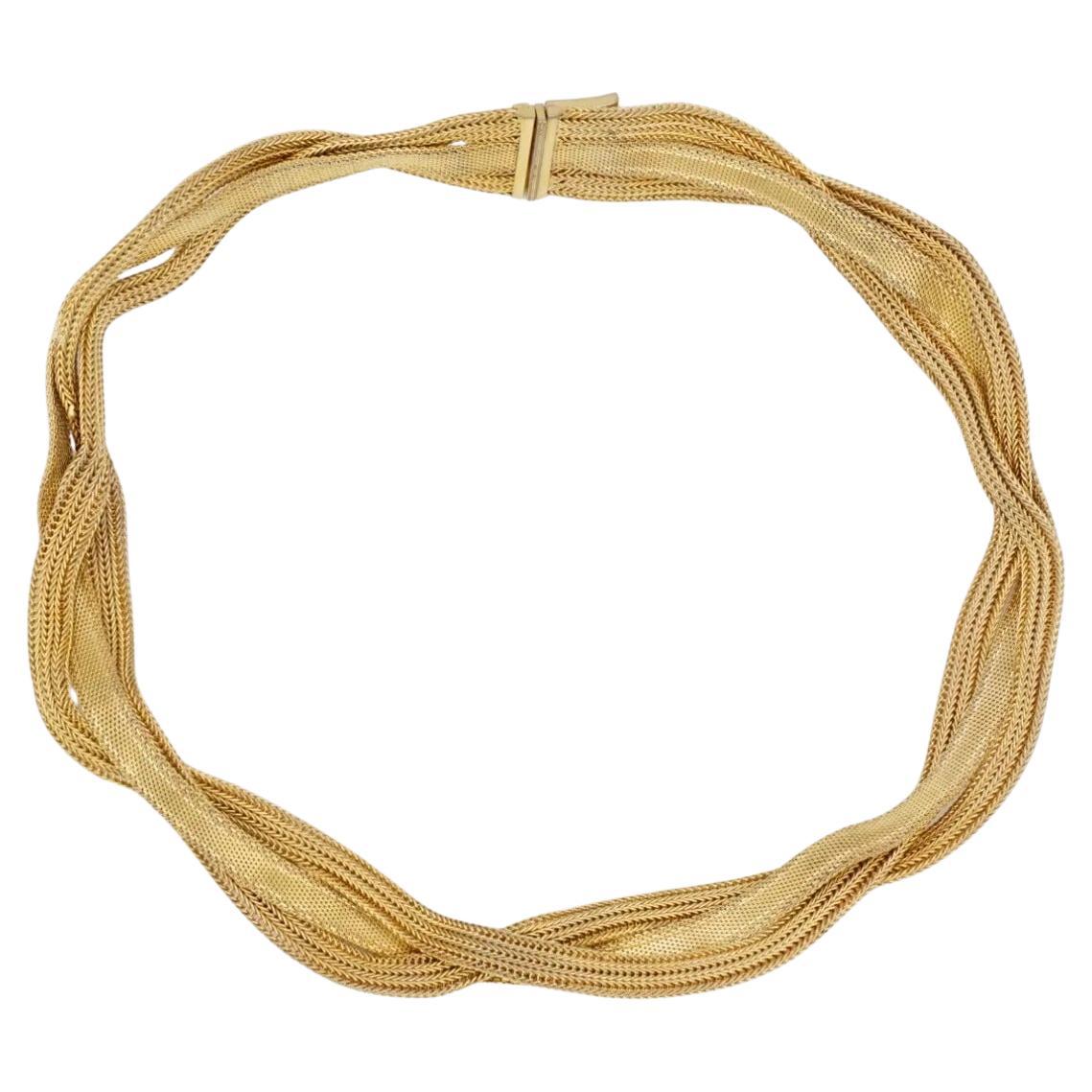 Christian Dior Vintage 1965 Braided Woven Mesh Link Intertwined Chain Necklace
