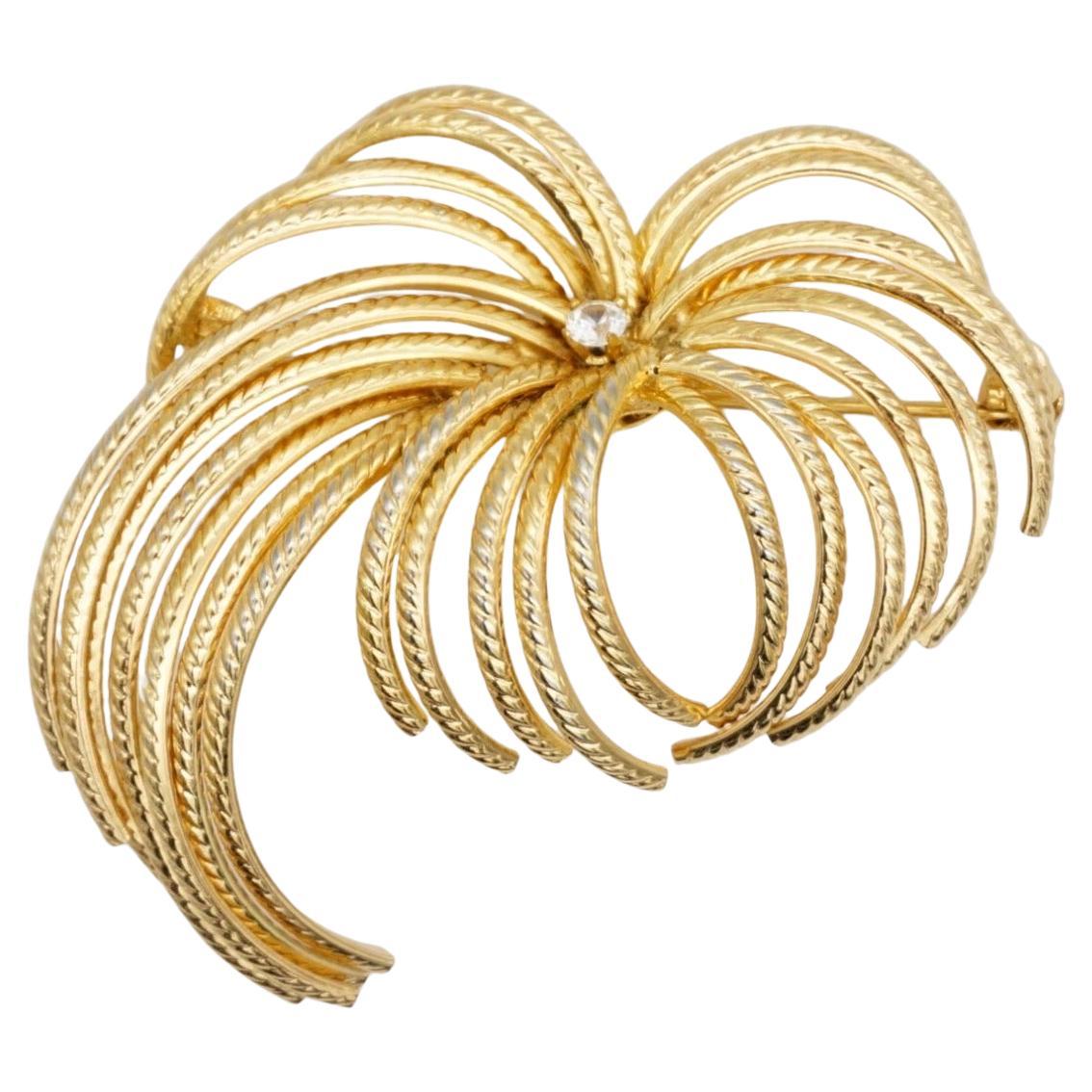 Christian Dior Vintage 1965 GROSSE Crystals Rope Flourish Flower Firework Brooch