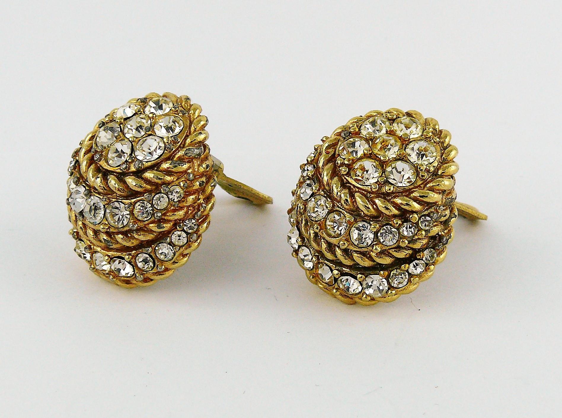 Christian Dior Vintage 1968 Domed Clip-On Earrings 1