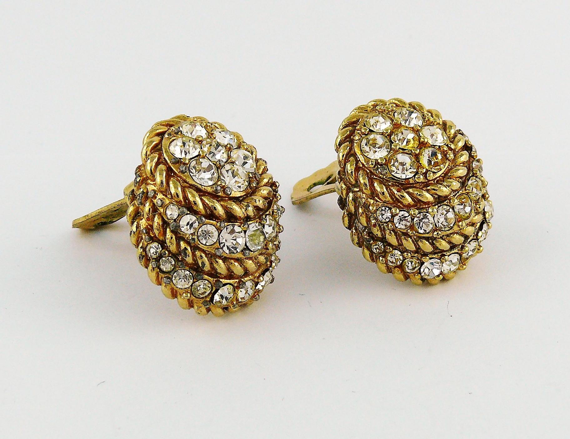 Christian Dior Vintage 1968 Domed Clip-On Earrings 2