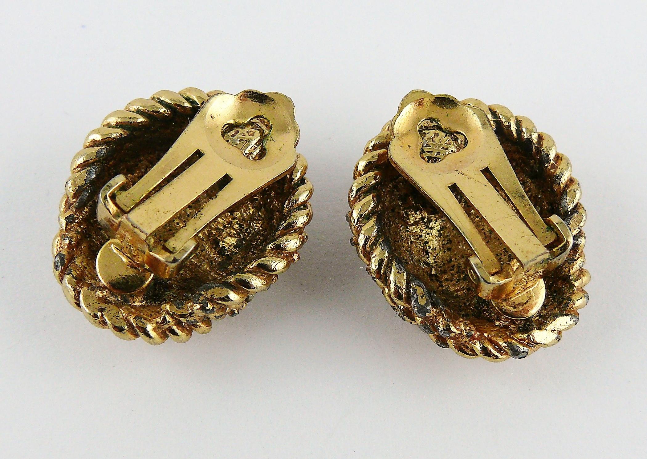 Christian Dior Vintage 1968 Domed Clip-On Earrings 3