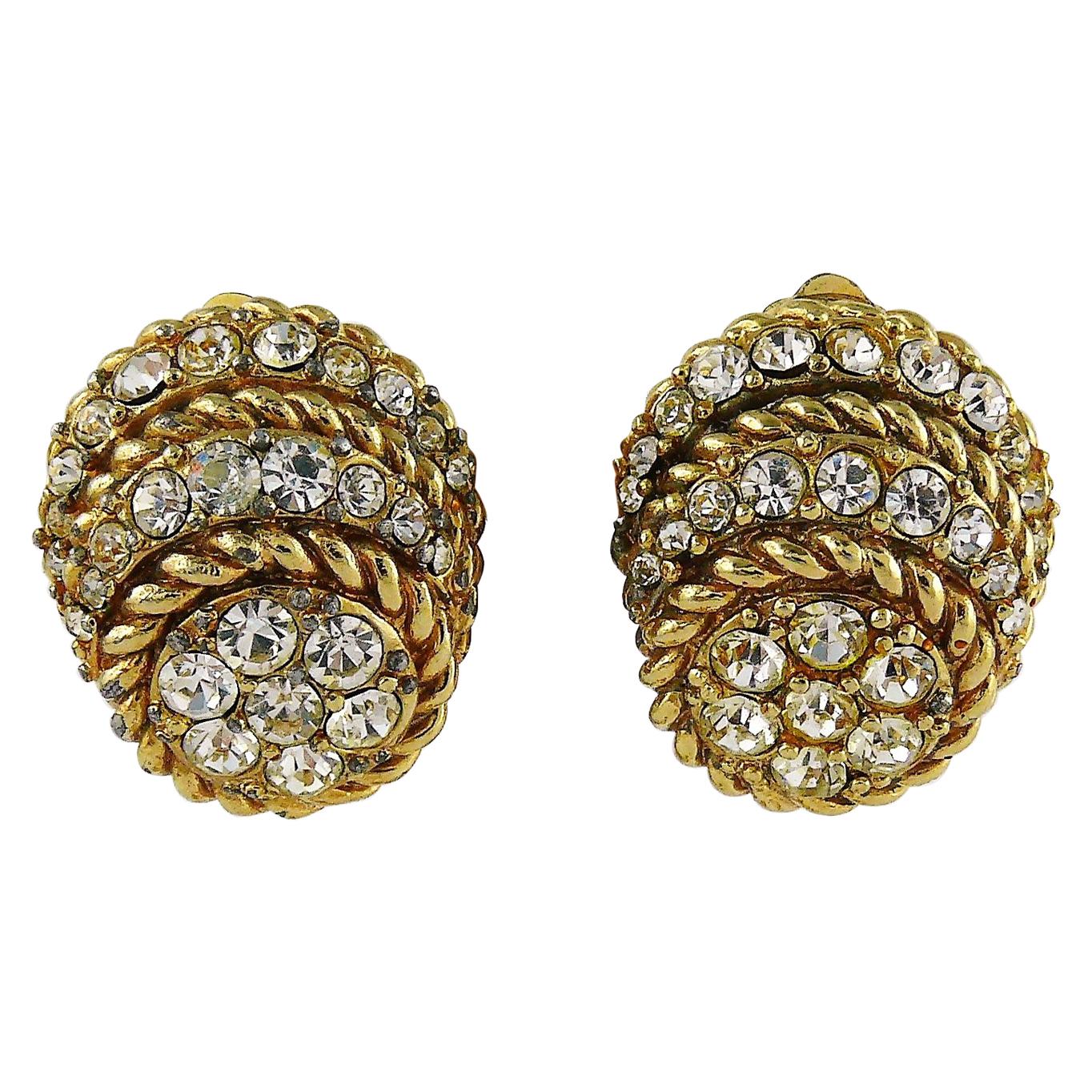 Christian Dior Vintage 1968 Domed Clip-On Earrings