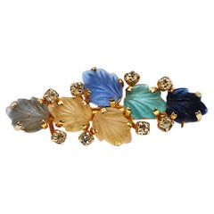 CHRISTIAN DIOR Vintage 1970 Multicolour Floral Brooch