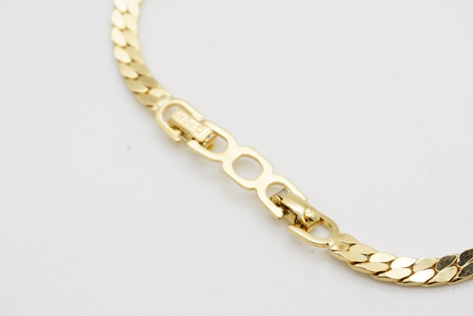 Christian Dior Vintage 1970 Triangle Shell Wing Pendant Monderist Gold Necklace en venta 6