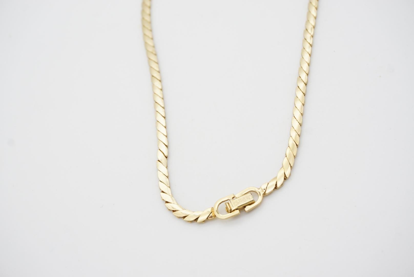 Christian Dior Vintage 1970s Black Crystal Crescent Moon Long Pendant Necklace For Sale 7