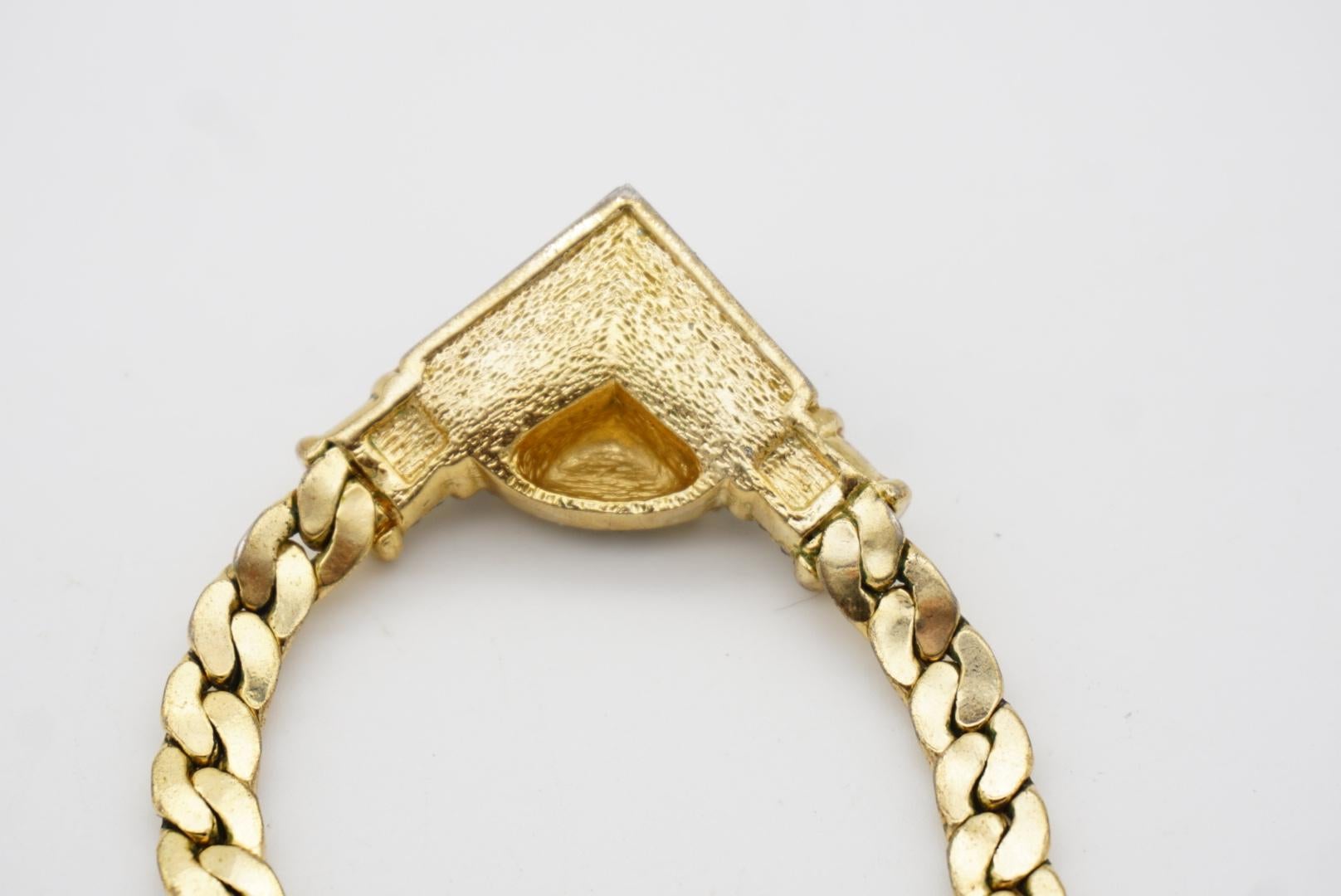 Christian Dior, collana vintage anni '70 con cristalli neri e arco a triangolo in vendita 11