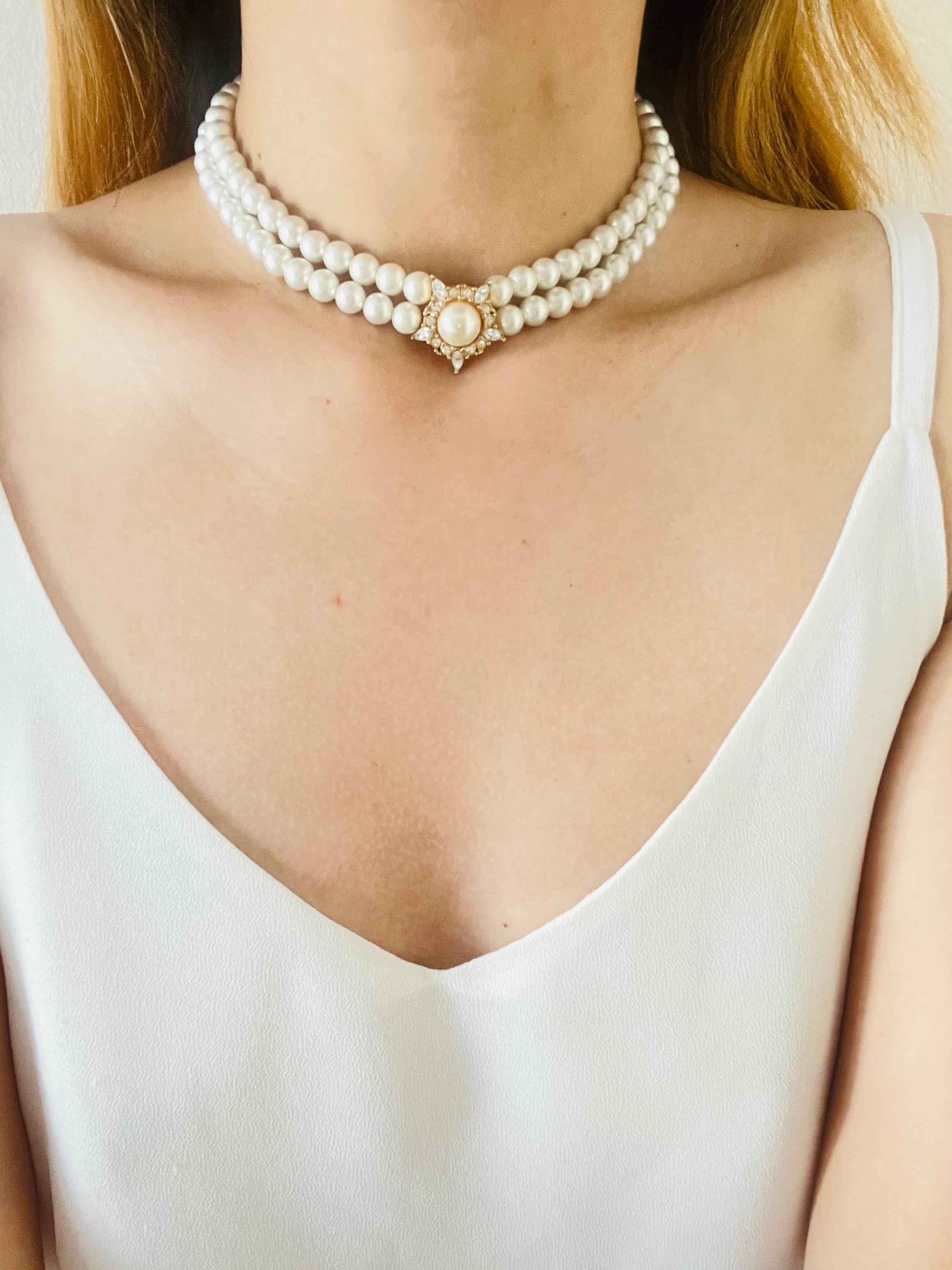 christian dior pearl choker