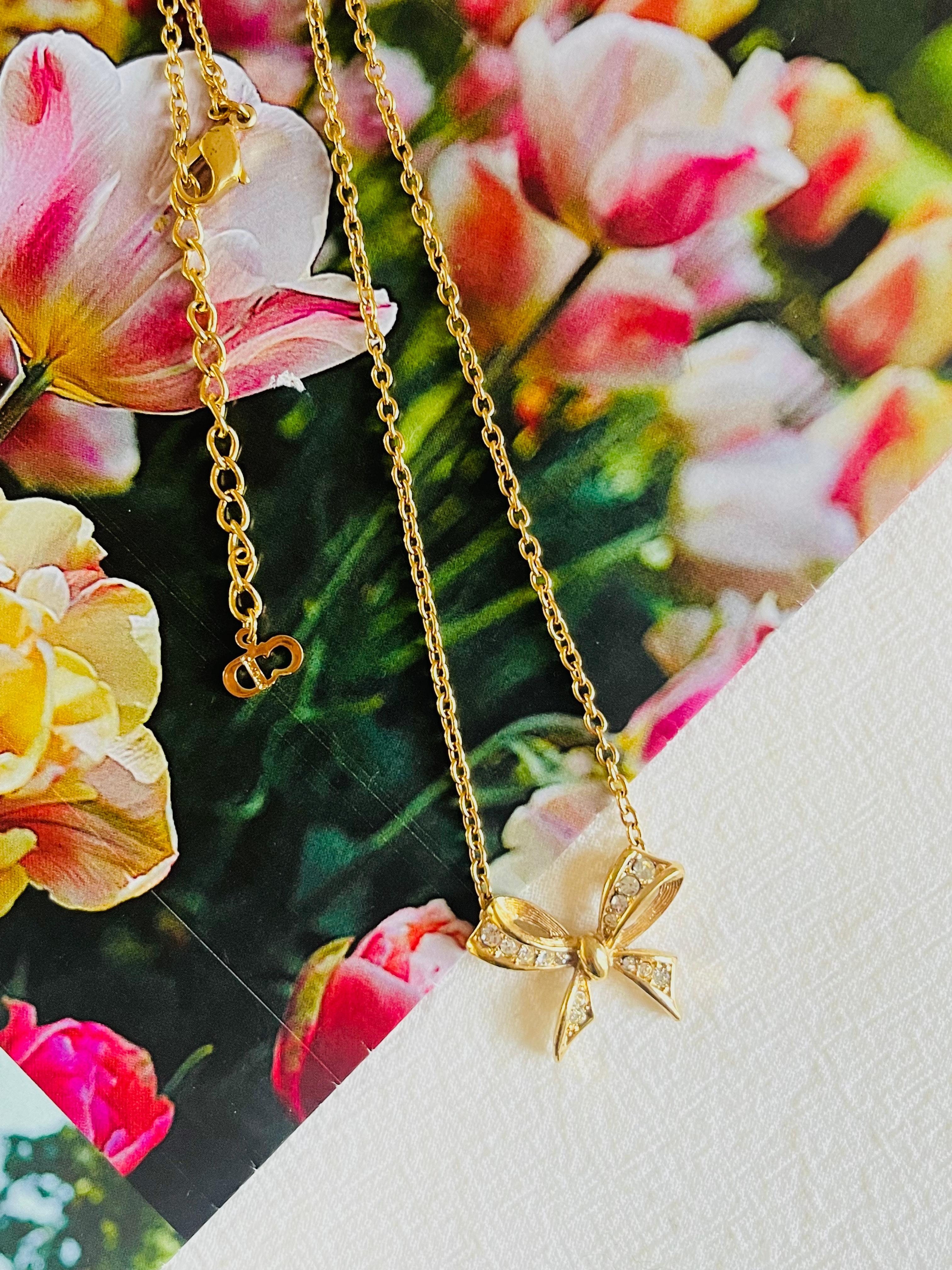 dior encrusted bow tie necklace