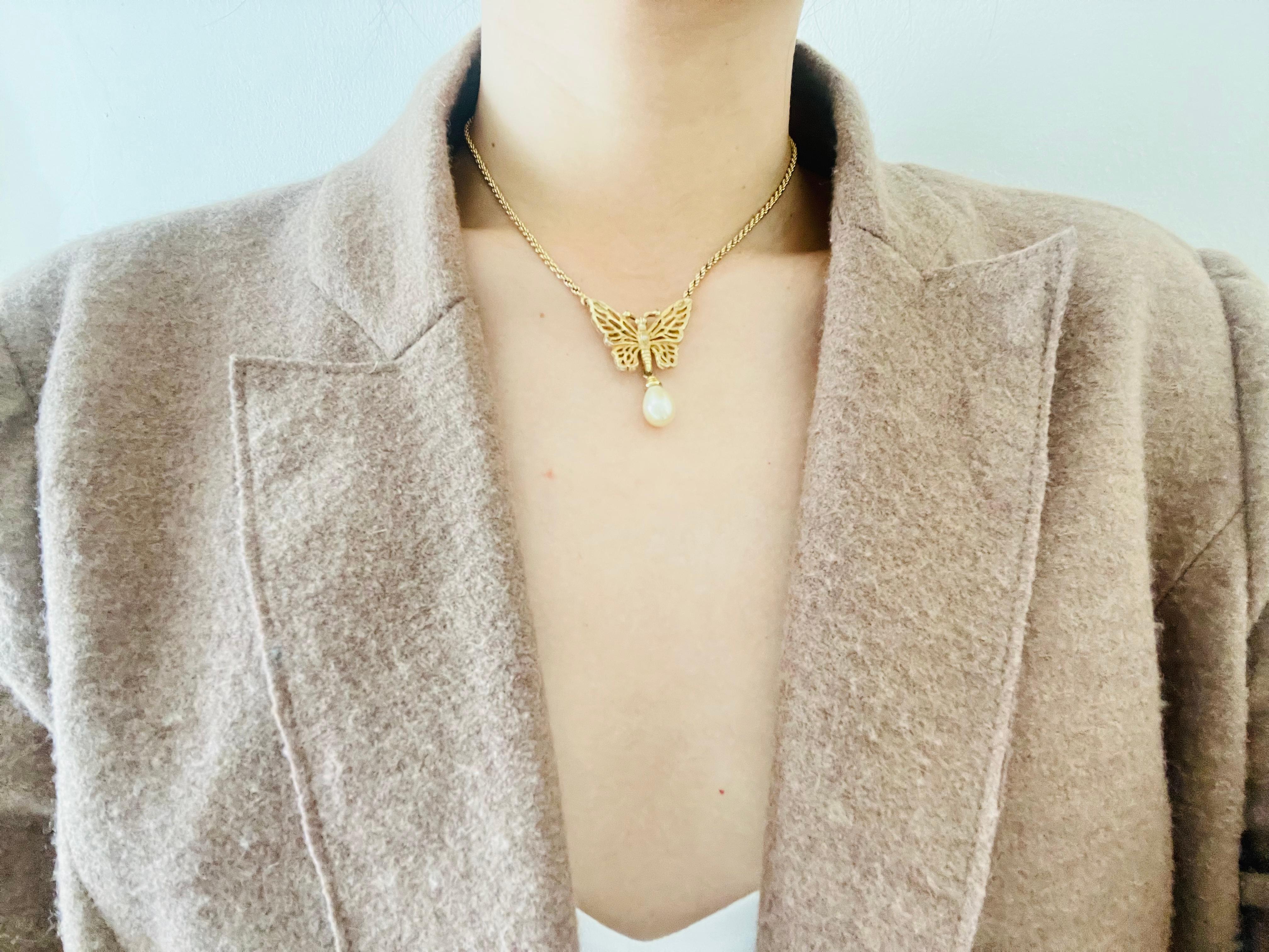 dior necklace butterfly