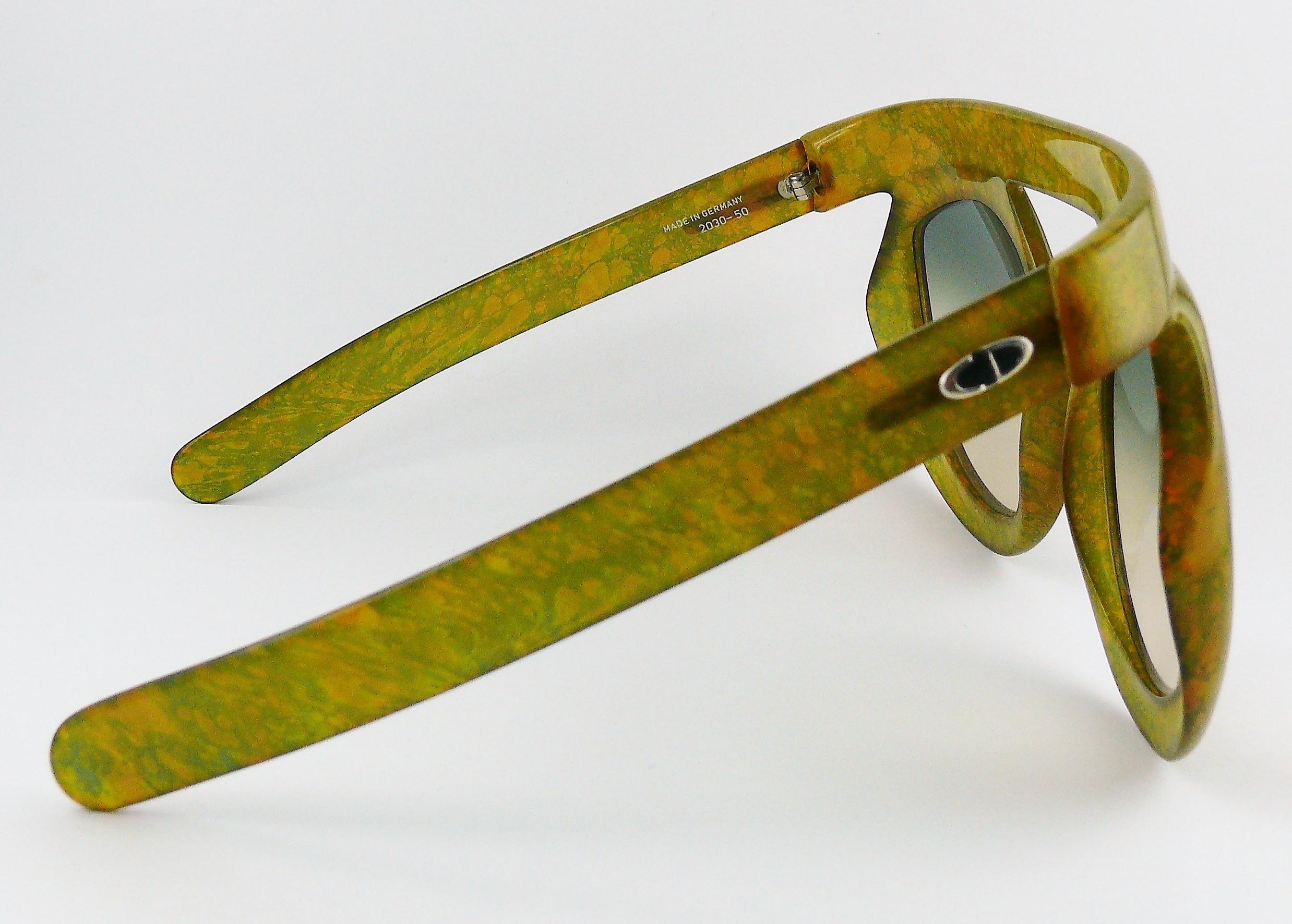 Women's or Men's Christian Dior Vintage 1970s Oversized Space Age Sunglasses Mod. 2030-50