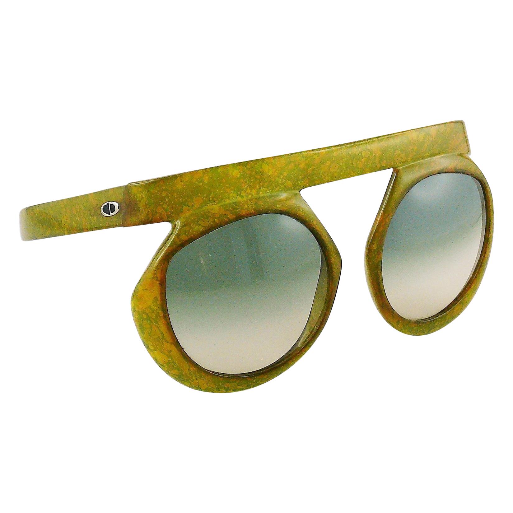 Christian Dior Vintage 1970s Oversized Space Age Sunglasses Mod. 2030-50