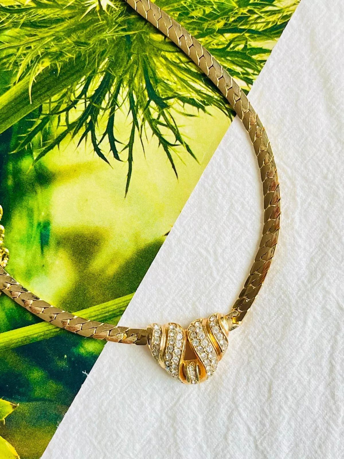 da uomo o donna Christian Dior Collana a cupola simmetrica con cristalli intrecciati degli anni '70 in vendita