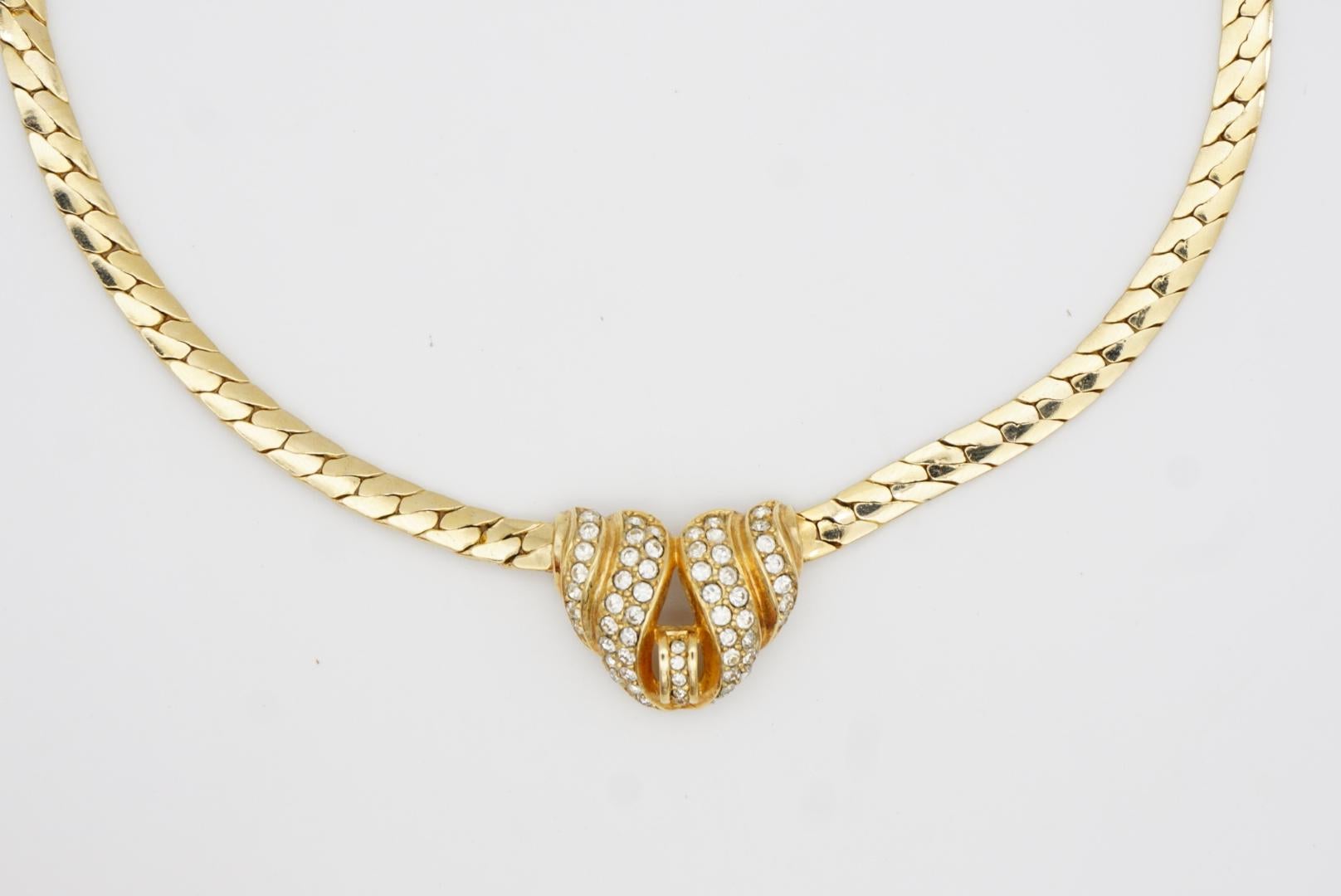 Christian Dior Collana a cupola simmetrica con cristalli intrecciati degli anni '70 in vendita 3