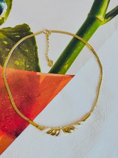 Christian Dior Vintage 1970s White Crescent Moon Triangle Long Pendant Necklace