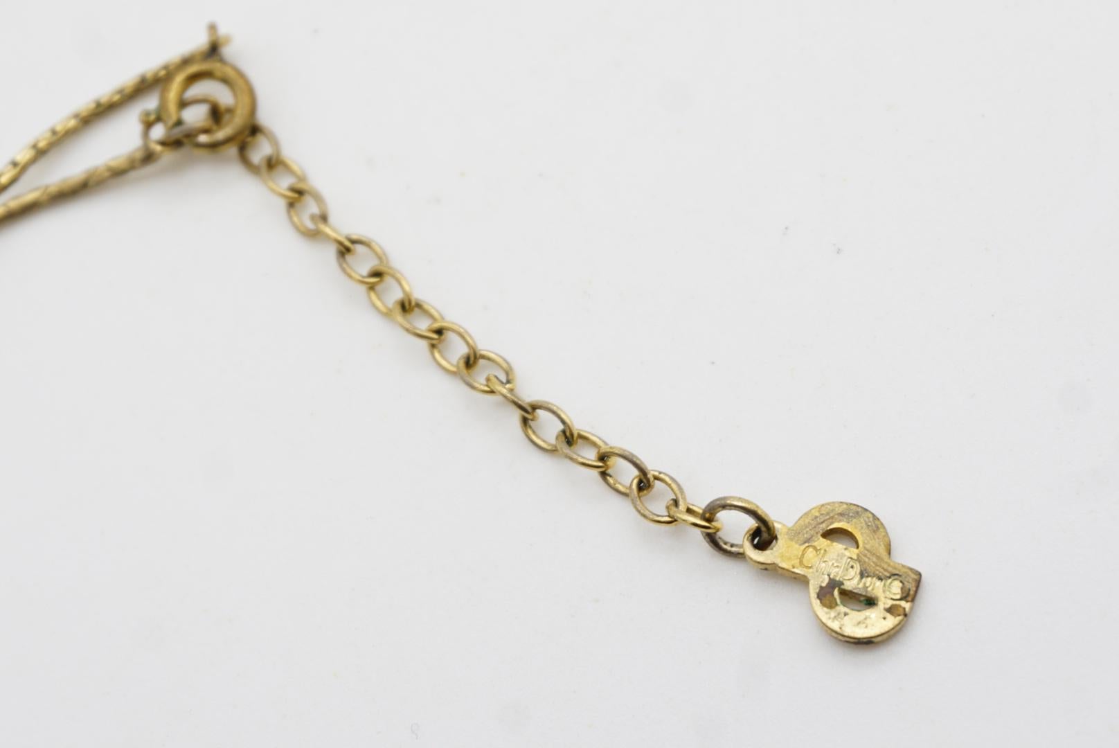 Christian Dior Vintage 1970er Jahre Halskette mit weißen Wassertropfenperlen und Marquise-Kristallen im Angebot 8