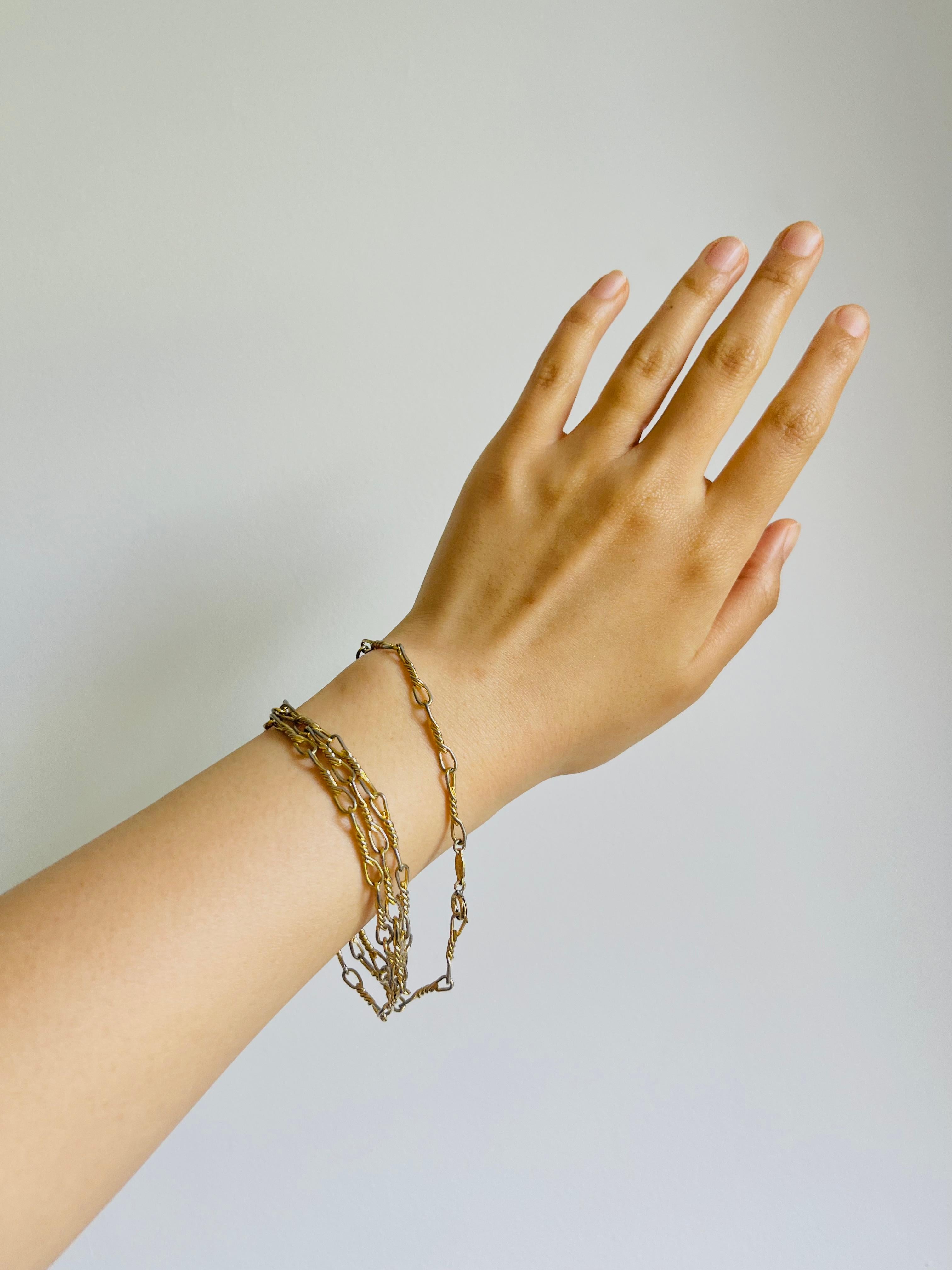Christian Dior Vintage 1971 Versatile Figaro Interlinked Long Necklace Bracelet For Sale 5