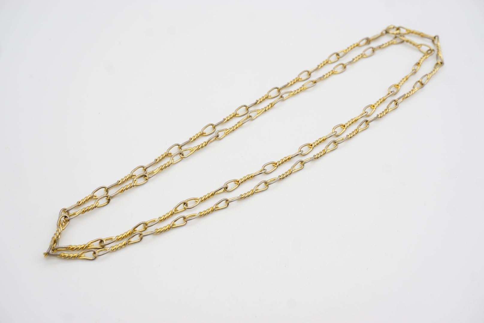 Christian Dior Vintage 1971 Versatile Figaro Interlinked Long Necklace Bracelet For Sale 7