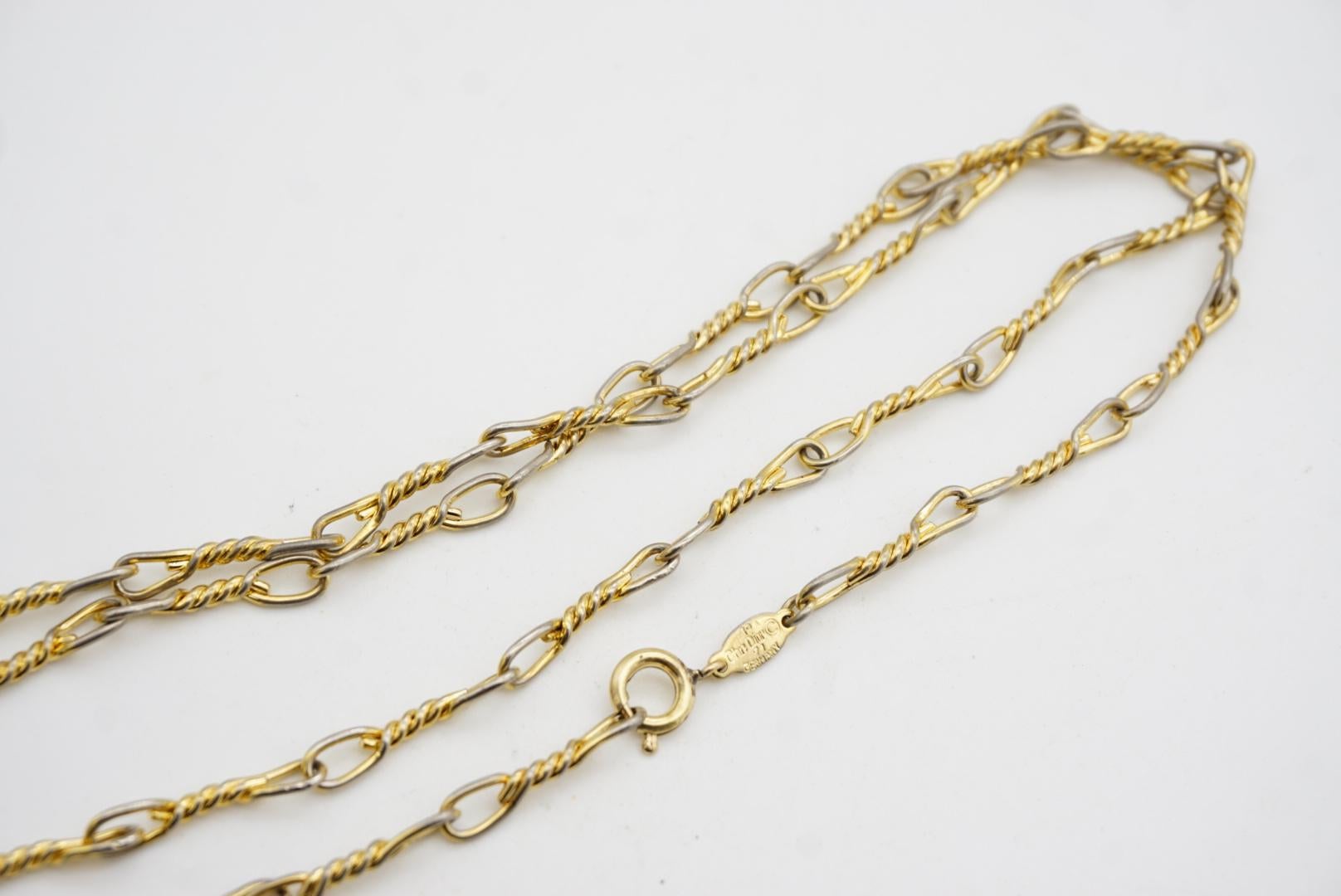 Christian Dior Vintage 1971 Versatile Figaro Interlinked Long Necklace Bracelet For Sale 9