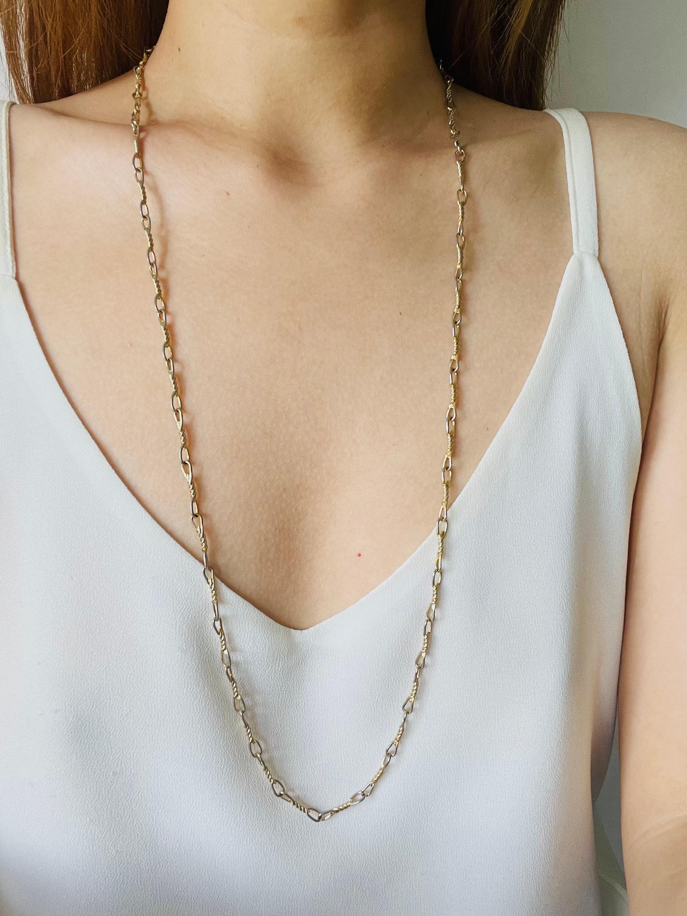 Christian Dior Vintage 1971 Versatile Figaro Interlinked Long Necklace Bracelet For Sale 1