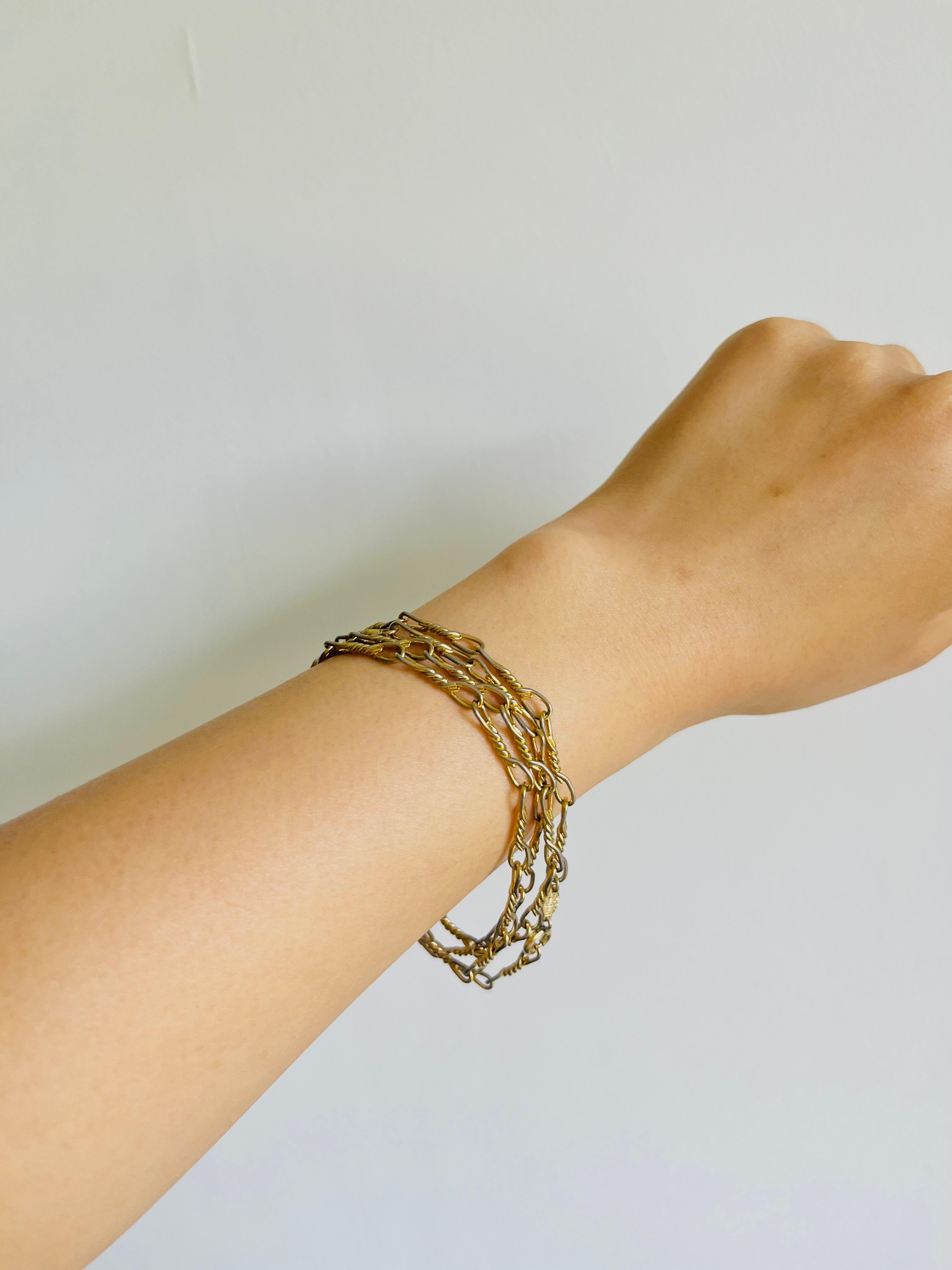 Christian Dior Vintage 1971 Versatile Figaro Interlinked Long Necklace Bracelet For Sale 4