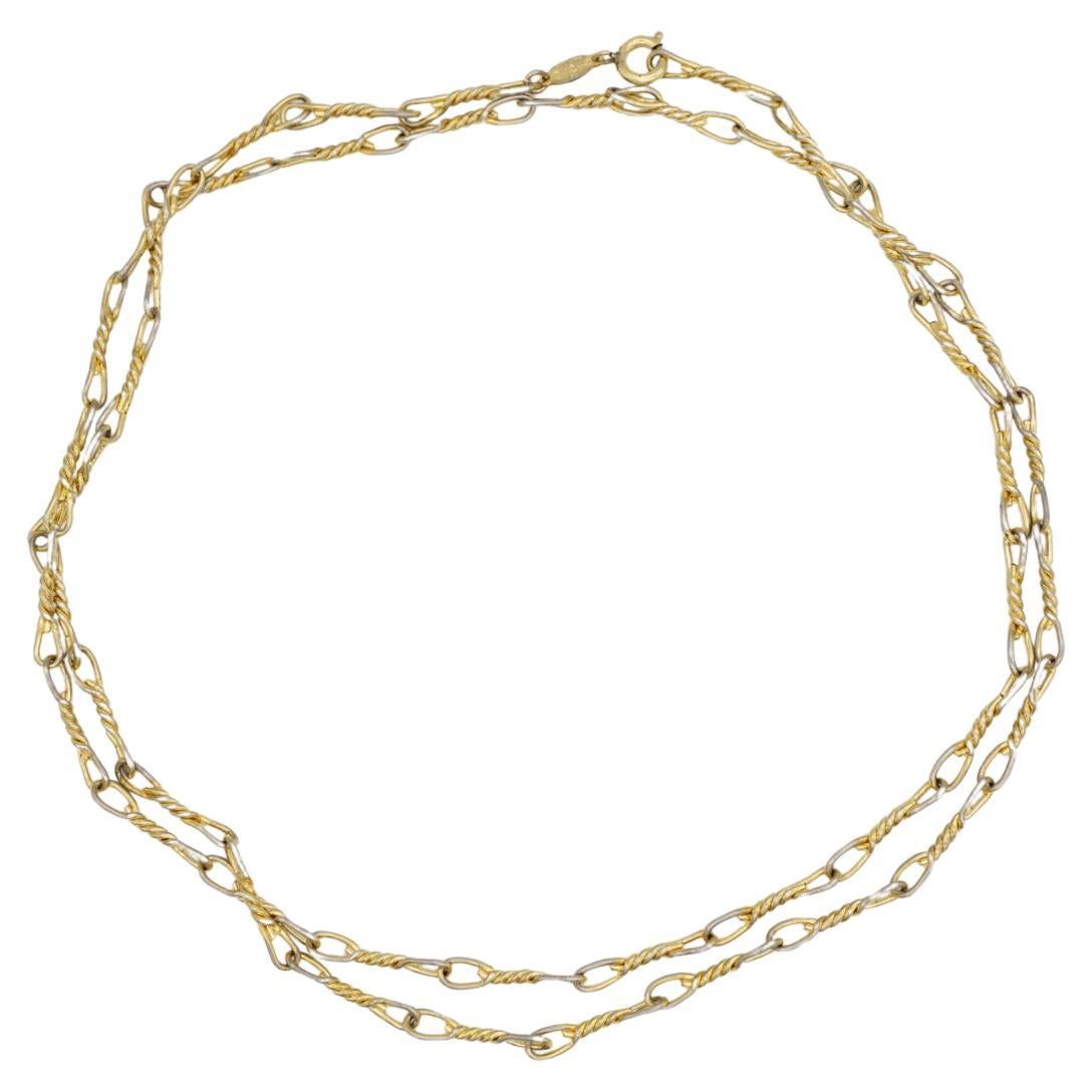 Christian Dior Vintage 1971 Versatile Figaro Interlinked Long Necklace Bracelet For Sale
