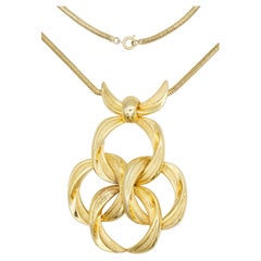 Christian Dior Vintage 1972 GROSSE Gold Interlocked Statement Snake Necklace