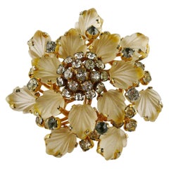 Christian Dior Vintage 1972 Jewelled Flower Brooch